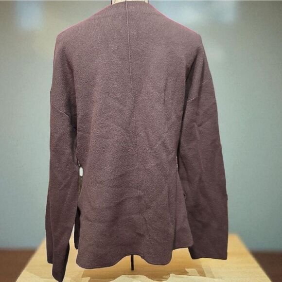 Women's V-Neck Cardigan Sweater - Brown SIZE XXL - Picture 4 of 6